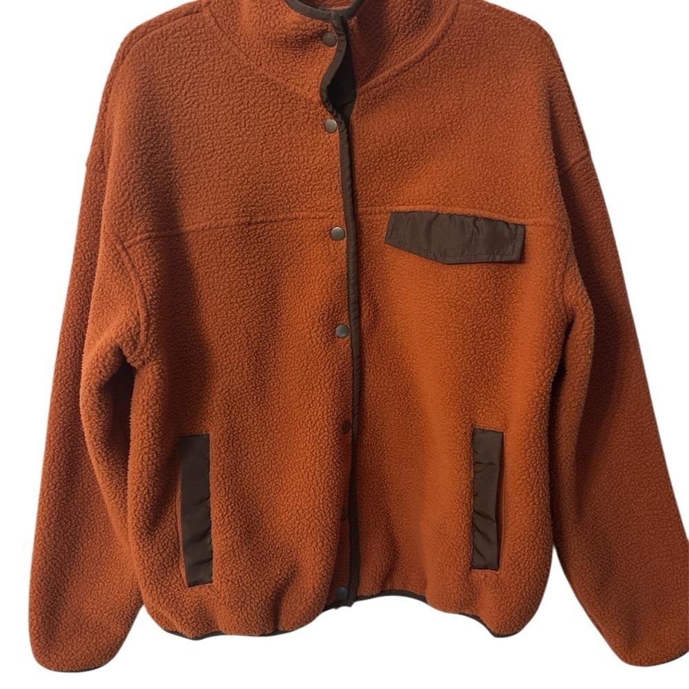 Stoic Orange and Brown Fleece Jacket